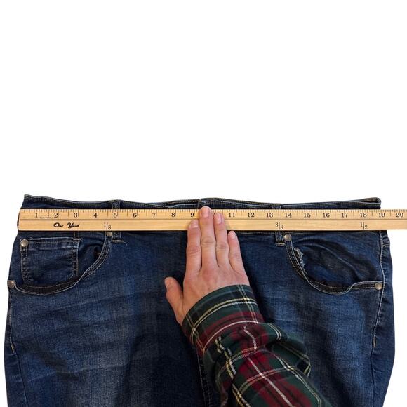 Torrid Jeans Womens Sz 22S Blue High Rise Ultra Skinny Stretch Distressed Ripped - Picture 7 of 10